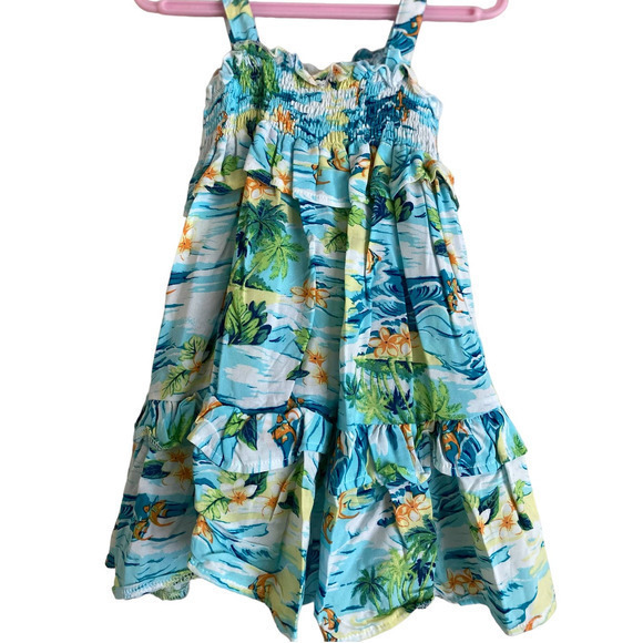 First Impressions Girls Tropical Dress With Diaper Cover - Picture 2 of 4